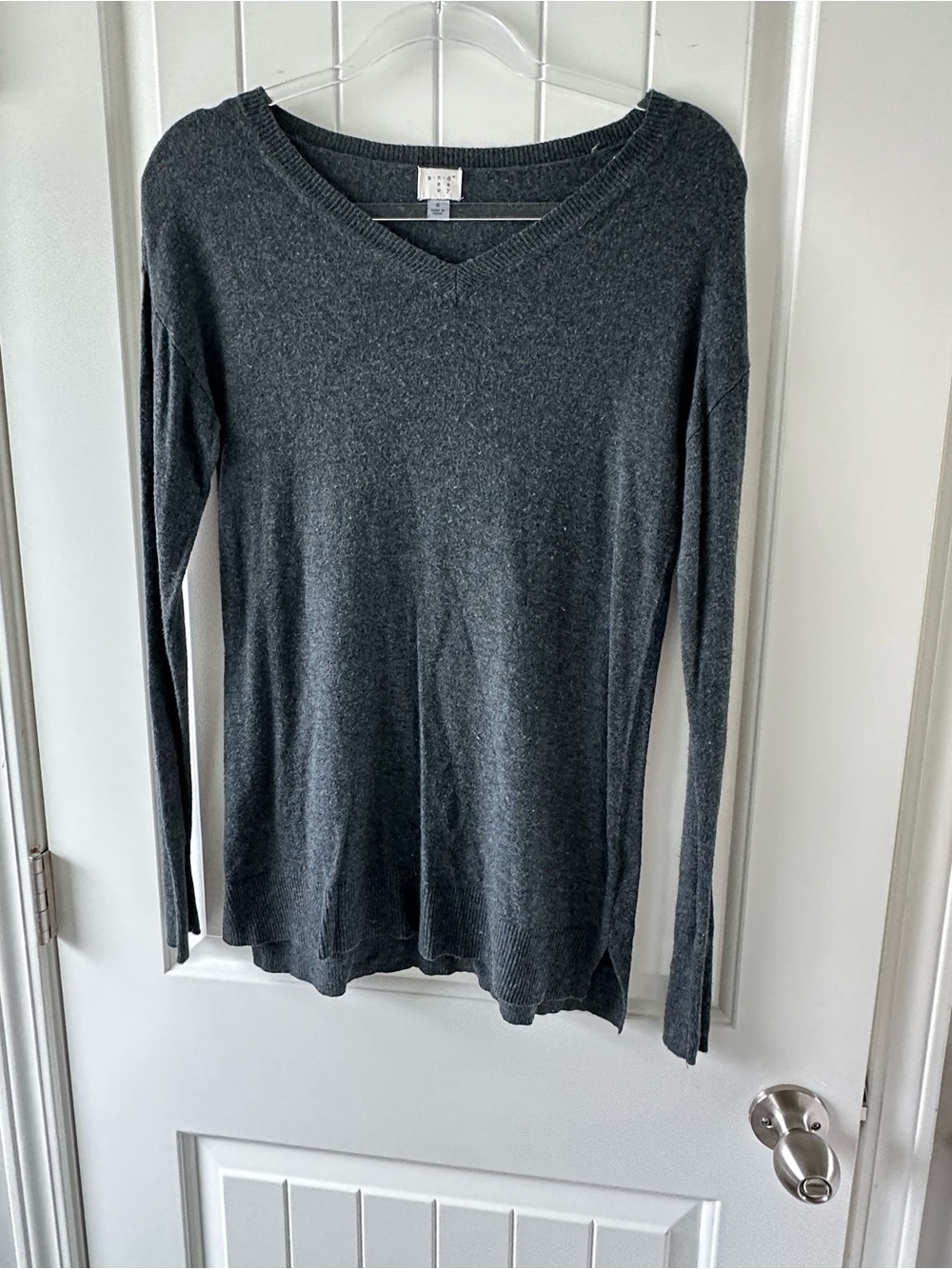 a new day Charcoal V-Neck Long Sleeve Sweater